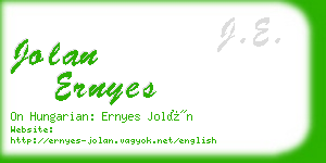 jolan ernyes business card